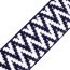 Gurtband - 38 mm - Zick-Zack-Muster - navy/wei&szlig;