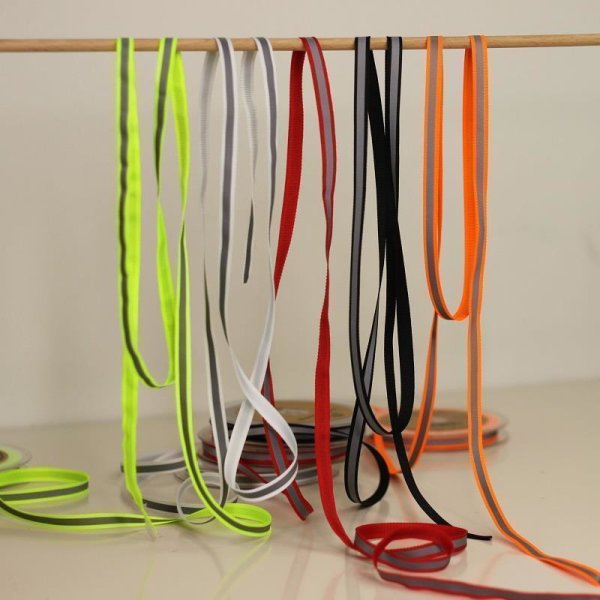 Reflektorband zum Aufnähen - 10 mm breit - neon orange - Stoffe für N, 1,32  €