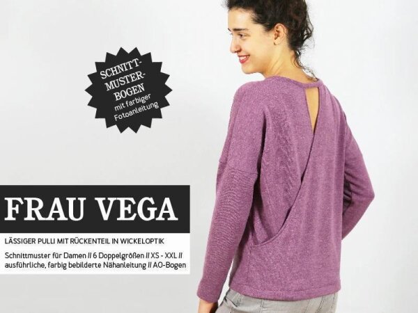 Papierschnittmuster Studio Schnittreif - L&auml;ssiger Pulli Frau Vega