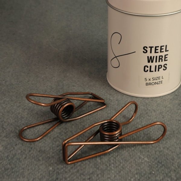 Sewply Steel Wire Clips / Metall-N&auml;hclips - Gr. L (74 mm) - Bronze (1 Dose = 5 St&uuml;ck)