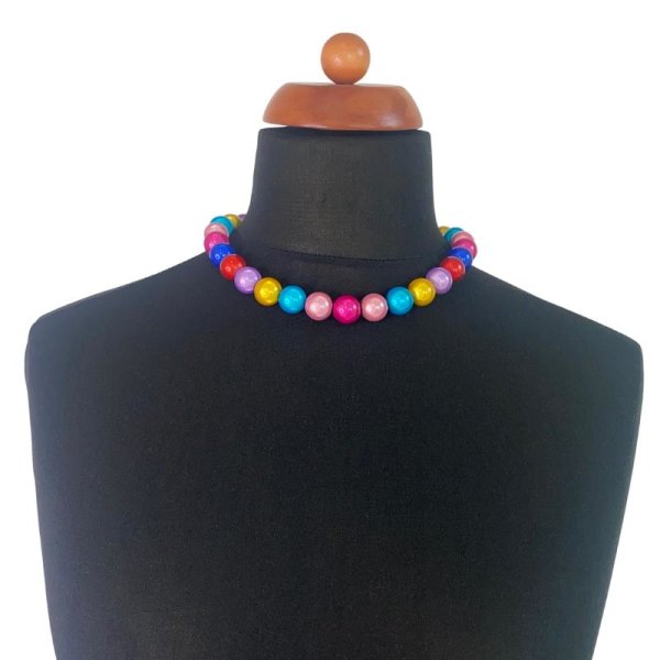 Halskette - Shiney-Rainbow Perlen &quot;Sorbet&quot; (Perlendurchmesser 17 mm)