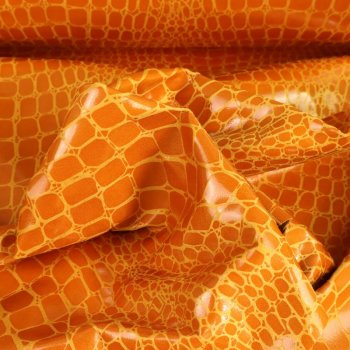 Kunstleder "Snake" - Maisgelb/Gelb-Orange