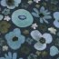 French Terry - brushed Sweat - Watercolour Flowers - hellblau/t&uuml;rkis/khaki/jeansblau