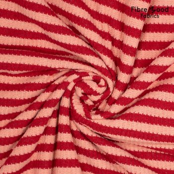 Fibre Mood - Strickstoff - Stripes - Pink/Red