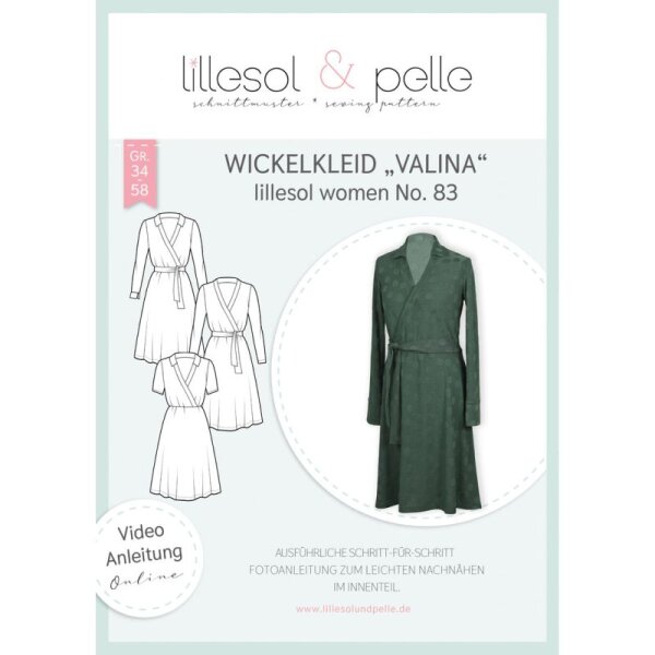 Papierschnittmuster lillesol &amp; pelle woman No.83 Wickelkleid Valina