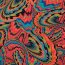 Rayon-Baumwoll Webware - Modern Paisley - rot/cyclam/royalblau/orangerot