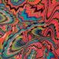 Rayon-Baumwoll Webware - Modern Paisley - rot/cyclam/royalblau/orangerot