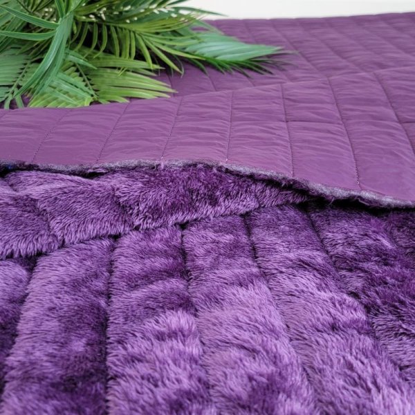 Steppstoff mit Fell-Innenseite - uni - Dark Mauve