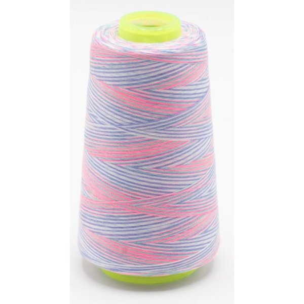 Overlockgarn - 3000 yards - multicolor flieder/wei&szlig;/neonpink