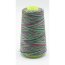 Overlockgarn - 3000 yards - multicolor Schwarz/Neongelb/Fuchsia/Grau