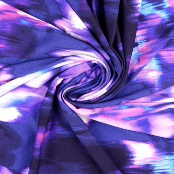 Viskosejersey - verschwommene Streifen - himmelblau/navy/lila/violett