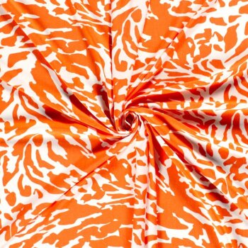 Viskose-Webware - Camouflage - orange/wei&szlig;