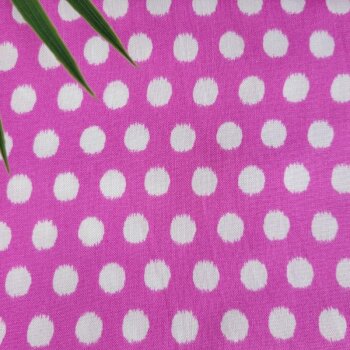 Viskose Webware - Dots  - wei&szlig; auf pink