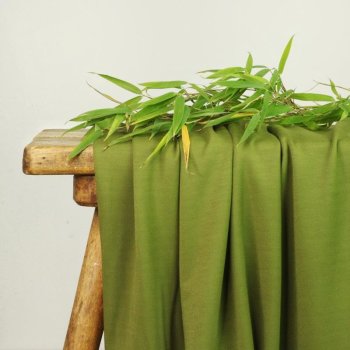 Rest = 1,50 m*  Bambus - French Terry - olivgrün