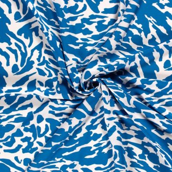 Viskose-Webware - Camouflage - royalblau/weiß