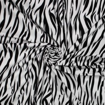Rest = 0,7m*Baumwoll-Elasthan - Zebra - schwarz/weiß