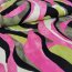 Viskosejersey - Graphic leaves - kiwi/khaki/pink/schwarz