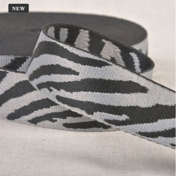 weiches Taschen/Gurtband - Animalprint - grau/schwarz