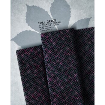 Viskose-Webware - Fall Grids by Thorsten Berger - anthrazit/pink/schwarz