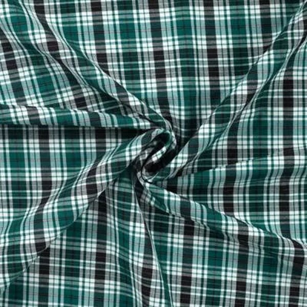 Hosen-/Rockstoff Bengaline - Checks - petrol/schwarz/wei&szlig;