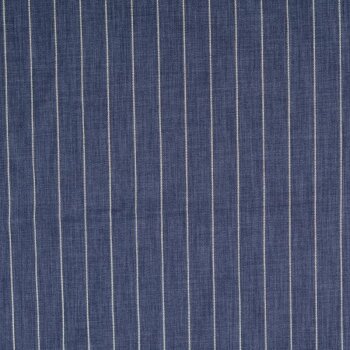 Rest = 0,70 m*  Polyester-Viskose Webware mit Nadelstreifen - denim