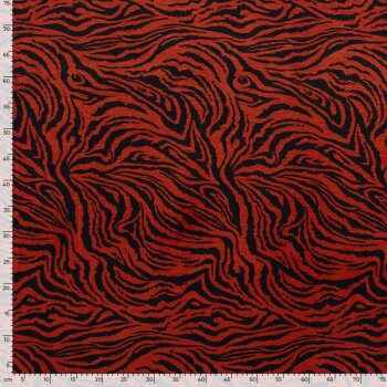 Viskose Twill Webware - Zebra - schwarz/rostrot