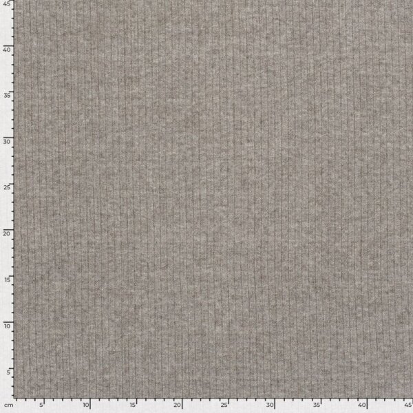 Viskose-Feinstrick mit Rippenstruktur - Taupe-Grau Melange