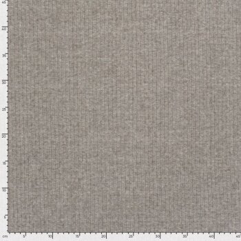 Viskose-Feinstrick mit Rippenstruktur - Taupe-Grau Melange