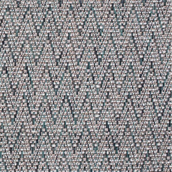 Jacquard-Webstoff Zick-Zack mit leichtem Glitzer - Marine/Bleu/Apricot