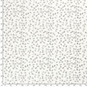 Rest = 2,20 m*  Baumwoll-Webware - Dominosteine - schwarz/wei&szlig;