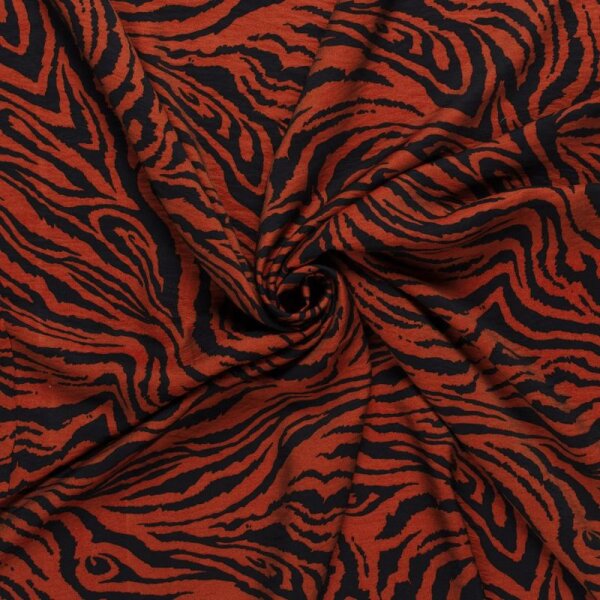 Rest = 1,20 m* Viskose Twill Webware - Zebra - schwarz/rostrot