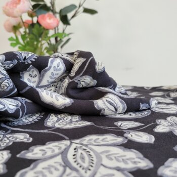 Rest = 2,50 m* Viskose Leinen Druck - Flowers Paisley -...