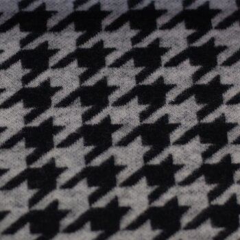 Baumwoll-Jacquard-Jersey - Xaver - Hahnentritt - schwarz