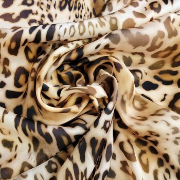 Premium-Viskose-Satin - Leoprint - beige/braun/schwarz...