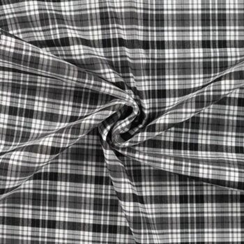 Hosen-/Rockstoff Bengaline - Checks - wei&szlig;/schwarz/grau