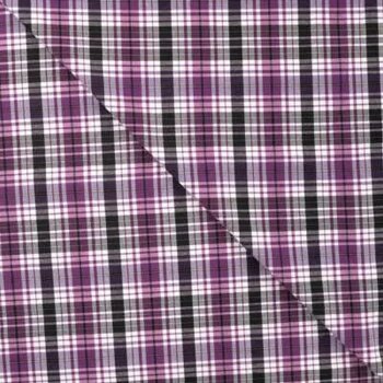 Hosen-/Rockstoff Bengaline - Checks - wei&szlig;/schwarz/lila