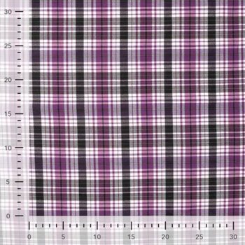 Hosen-/Rockstoff Bengaline - Checks - wei&szlig;/schwarz/lila