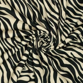 Bi-elastischer Sport Jersey - Matt - Zebra - schwarz auf...