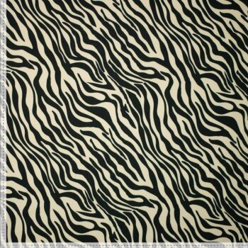 Bi-elastischer Sport Jersey - Matt - Zebra - schwarz auf beige