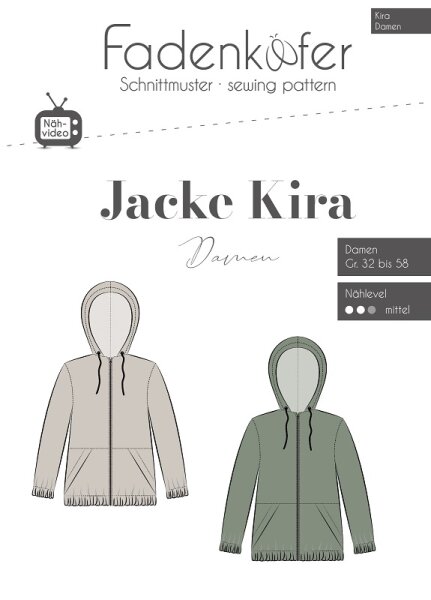 Papierschnittmuster Fadenk&auml;fer - Jacke Kira Damen - Gr. 32-58