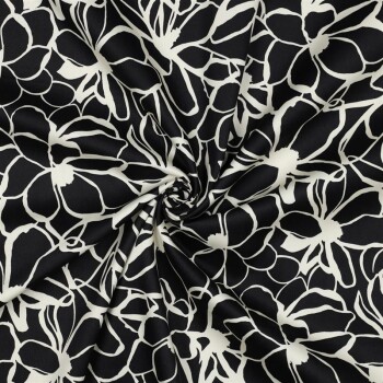 Nerida Hansen - Baumwoll-Satin - Magnolia - black/white