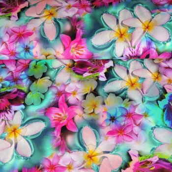 French Terry - Sommersweat - Tropical Flower -...