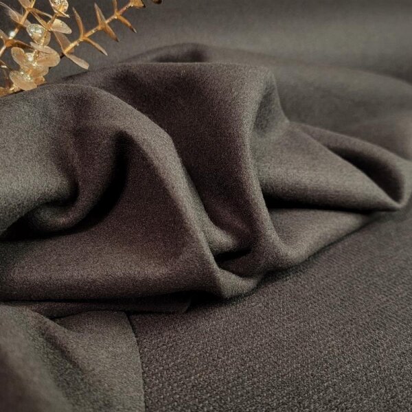 Jacken/Mantelstoff Velours &quot;Robia&quot; - dark brown