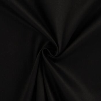 Baumwoll-Satin-Stretch - uni - schwarz