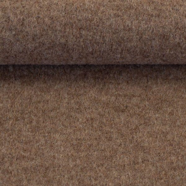 Wollfleece (Schurwolle) &quot;Nena&quot; - uni - dunkelbeige