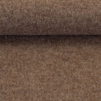 Wollfleece (Schurwolle) "Nena" - uni - dunkelbeige