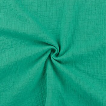 Double Gauze - Baumwolle - Leinenlook - uni - emerald