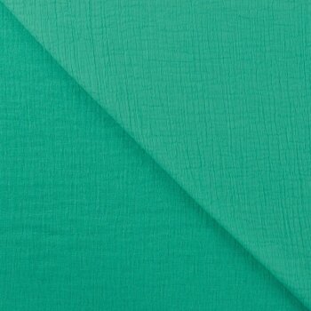 Double Gauze - Baumwolle - Leinenlook - uni - emerald