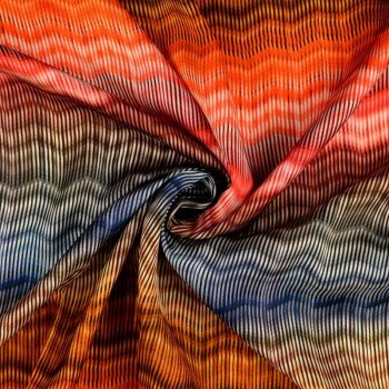 Viskose-Satin-Webware - Aquarell Waves-...