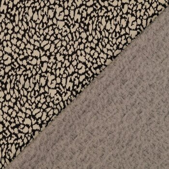 Stretch Jacquard-Jersey - Tierprint - sand/schwarz (1 St&uuml;ck = 2,50 Meter)